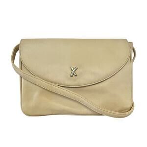 Paloma Picasso Vintage Bone White Leather Convertible Clutch Crossbody Bag